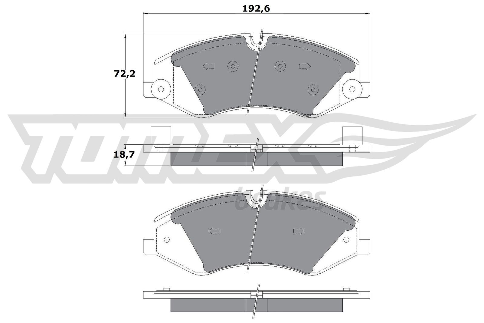 Obrázok Sada brzdových platničiek kotúčovej brzdy TOMEX Brakes  TX1773